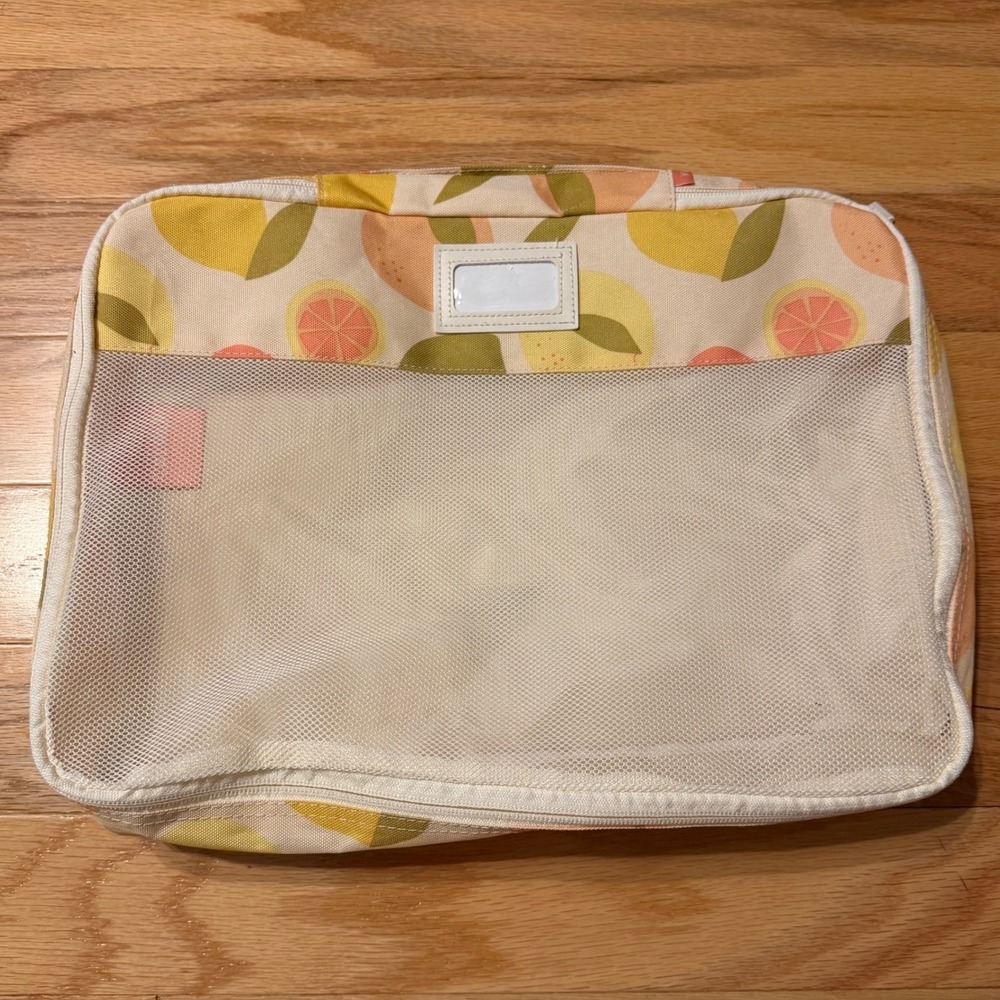 Calpak Small Packing Cube Lemon Grapefruit‎ Citrus Fruit Pattern Travel Bag
